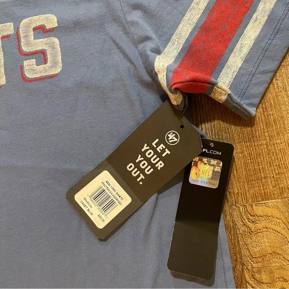 47 Brand Blue and Red Giants Short Sleeve Tee - Picture 3 of 8